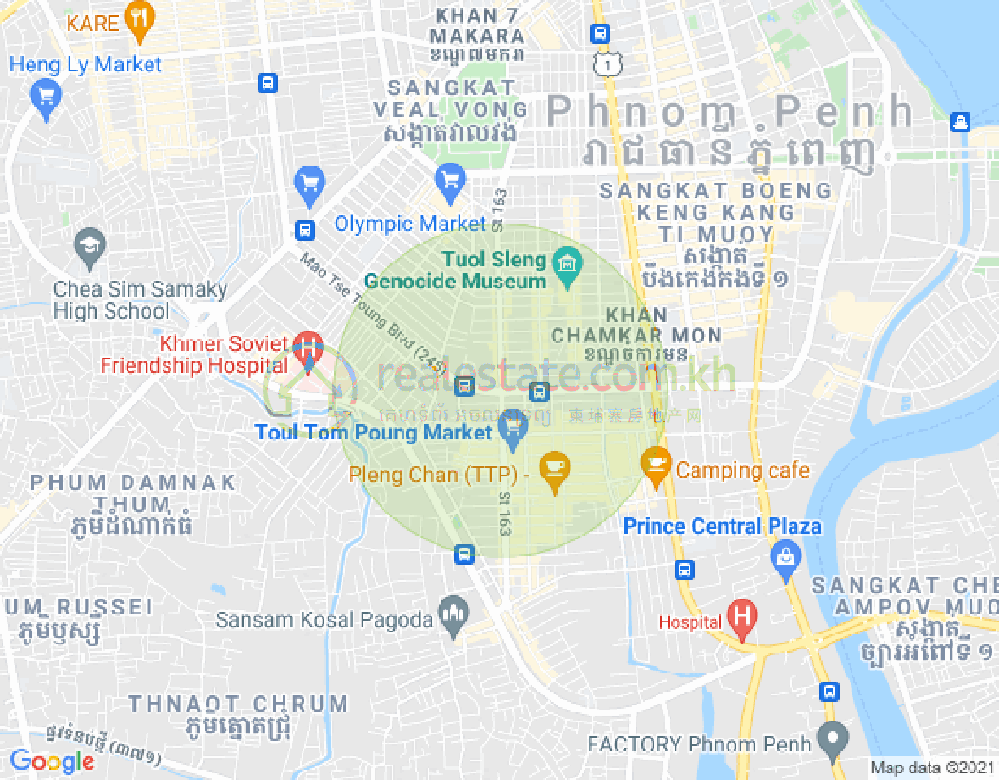 PROPERTIES DABEST, トンレバサック, チャムカモン, プノンペンの地図
