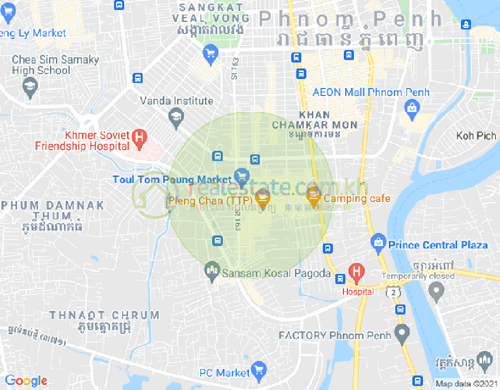 Mapa: PROPERTIES DABEST, Toul Tum Poung 1, Chamkarmon, Phnom Penh
