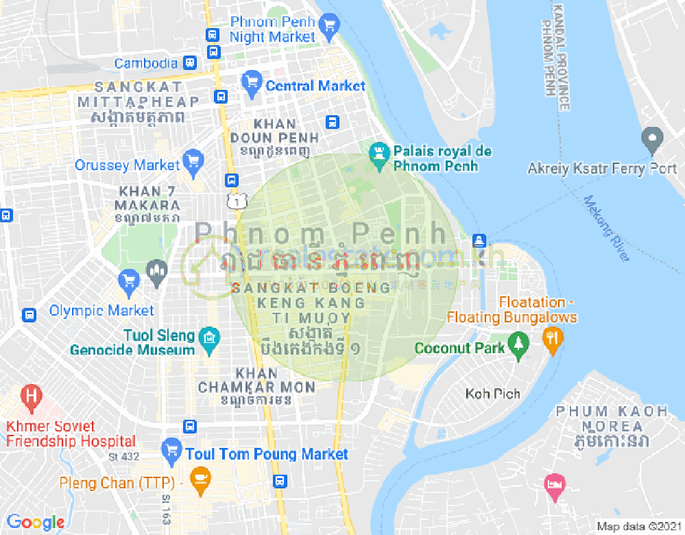 Mapa: Properties DaBest, BKK 3, Boeng Keng Kang, Phnom Penh