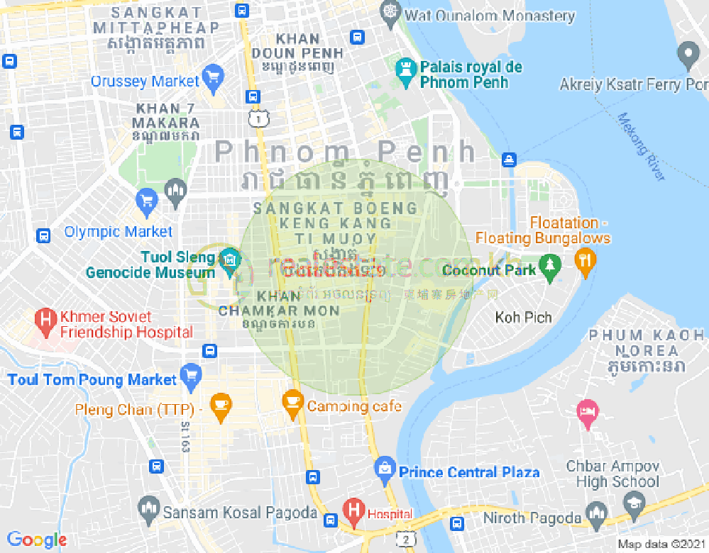 Mapa: DABEST  PROPERTIES, Boeung Prolit, 7 Makara, Phnom Penh