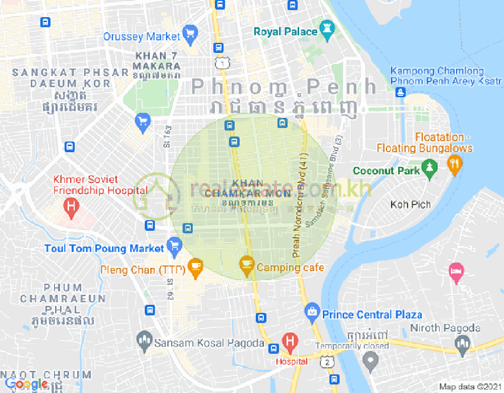 Mapa: PROPERTIES DABEST, Toul Tum Poung 1, Chamkarmon, Phnom Penh