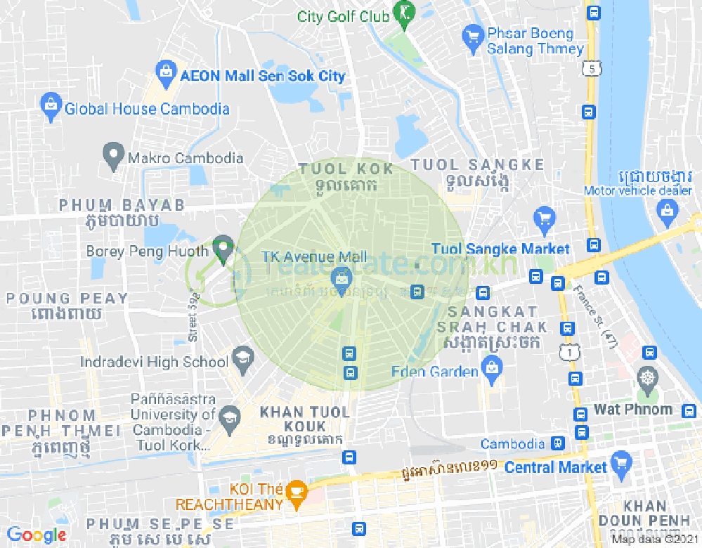 Mapa: CAMBODIA CO LTD PROPERTIES DABEST PROPERTIES, Boeung Kak 2, Toul Kork, Phnom Penh
