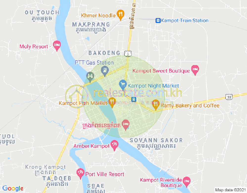 Map of Properties Dabest, Kampong Bay, Kampot