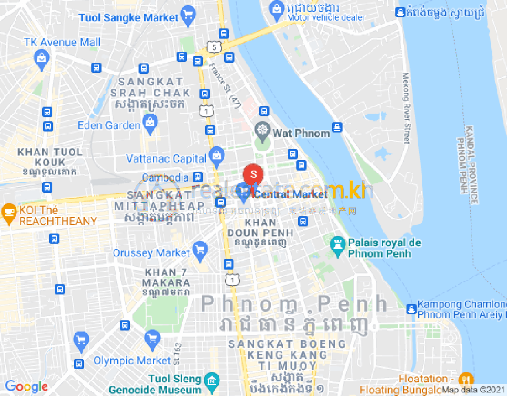 ផែនទី ផ្សារថ្មី, ដូនពេញ, ភ្នំពេញ