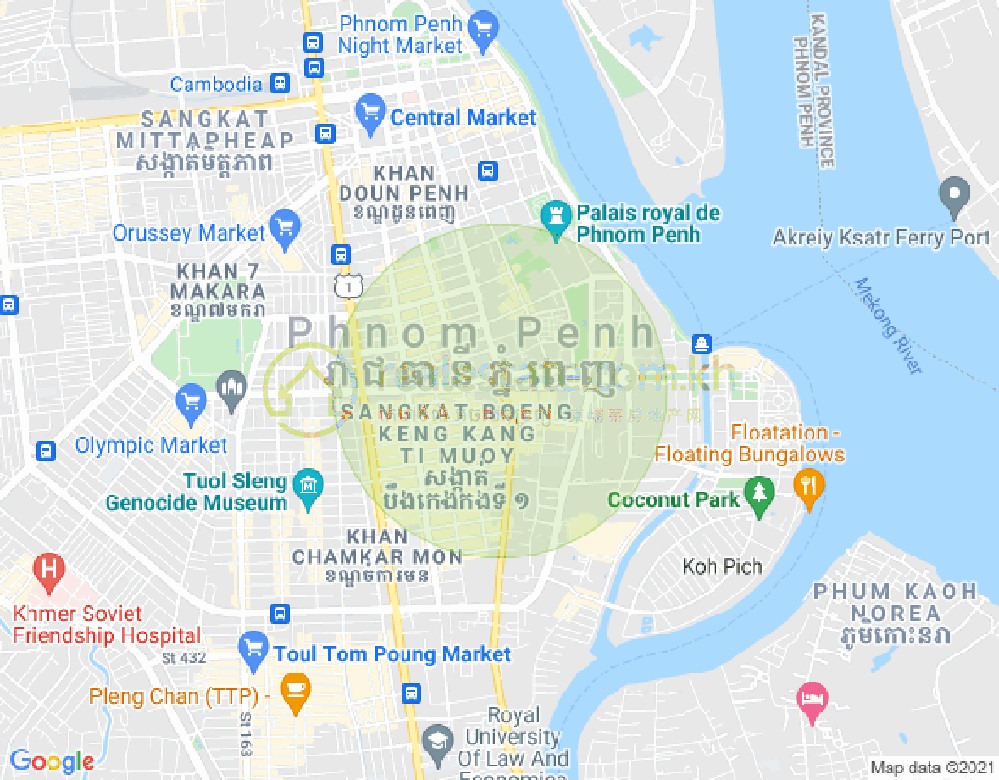 แผนที่ Dabest Properties, โตนเลบาสัก, จัมการมอน, พนมเปญ