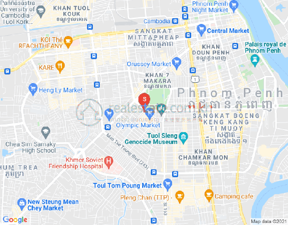 Toul Svay Prey 1镇, 波哥堪, 金边地图