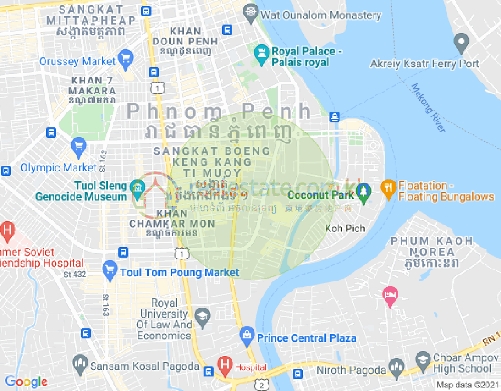 Map of Tumnob Tuek, Boeng Keng Kang, Phnom Penh