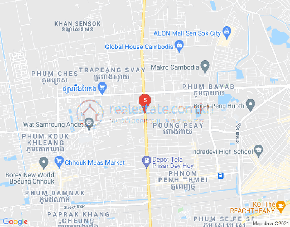 Mapa: Phnom Penh Thmey, Sen Sok, Phnom Penh