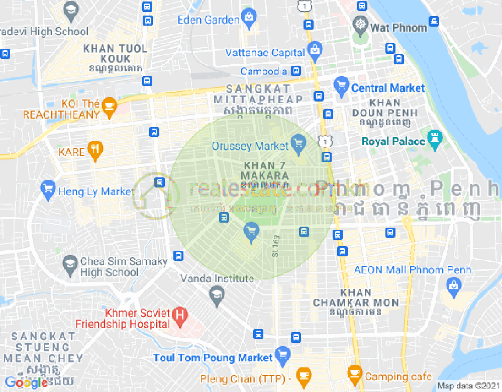 Veal Vong镇, 马卡拉区, 金边地图