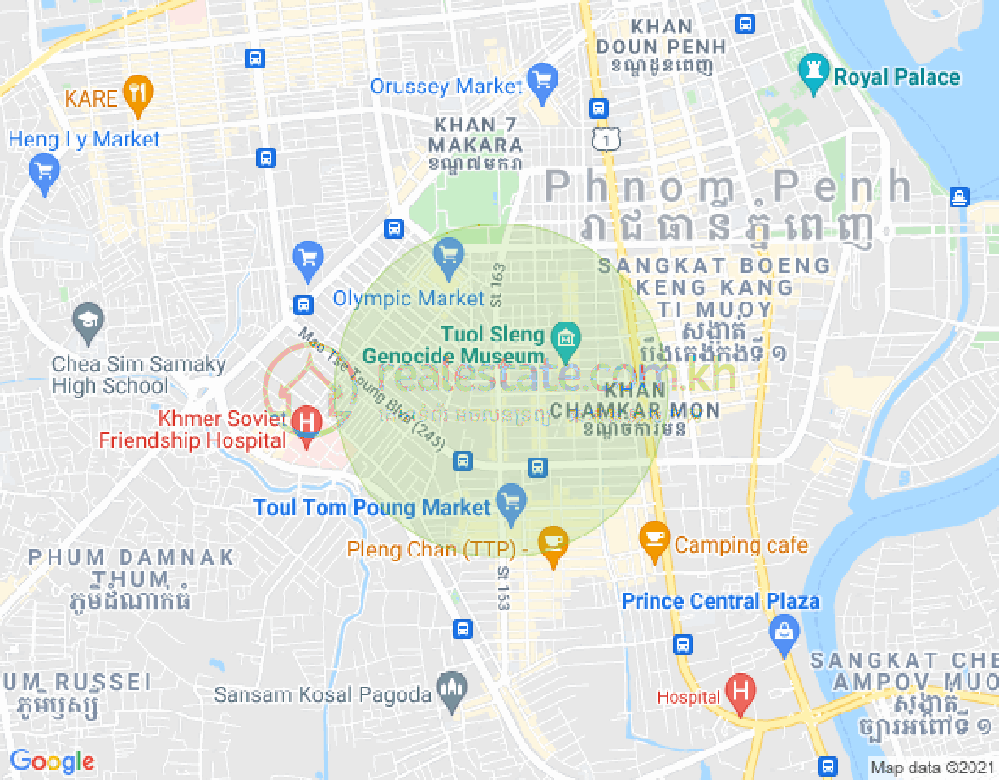 Map of BKK 2, Boeng Keng Kang, Phnom Penh