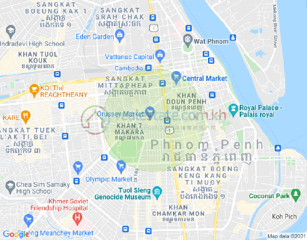 オウ・ルッセイ1, 7マカラ, プノンペンの地図