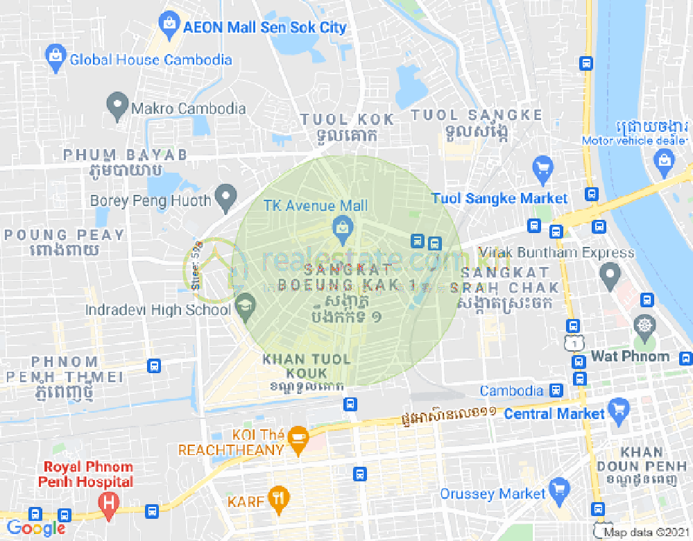 万谷湖1分区, 堆谷区, 金边地图