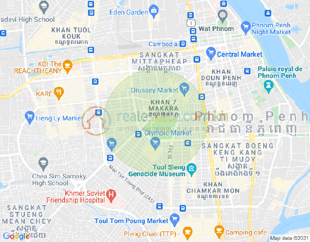 Veal Vong镇, 马卡拉区, 金边地图