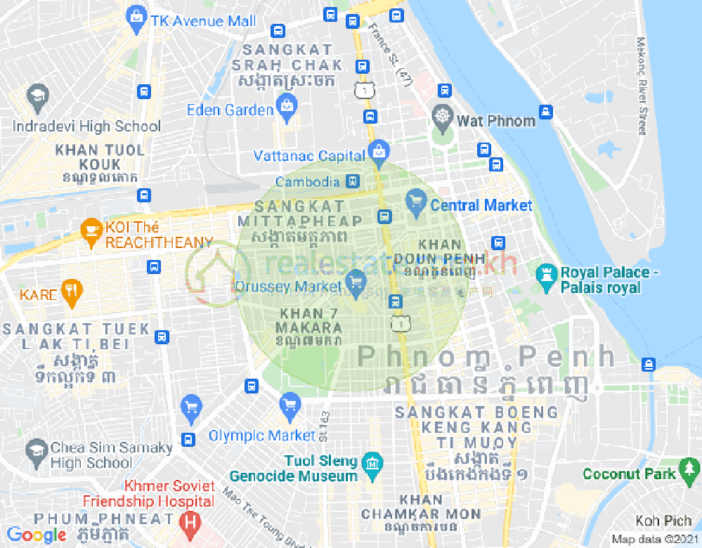 Carte de Ou Ruessei 3, 7 Makara, Phnom Penh
