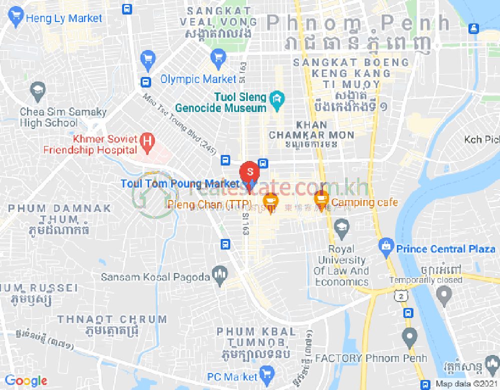 トゥールトンポン1, チャムカモン, プノンペンの地図