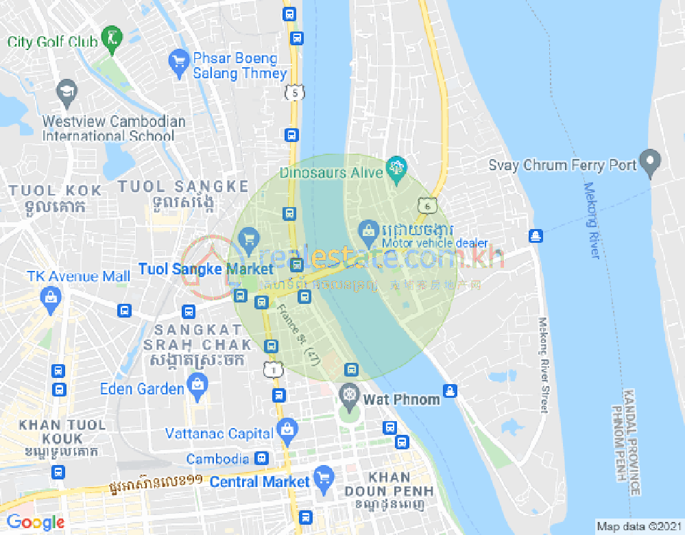 Carte de Chroy Changvar, Phnom Penh