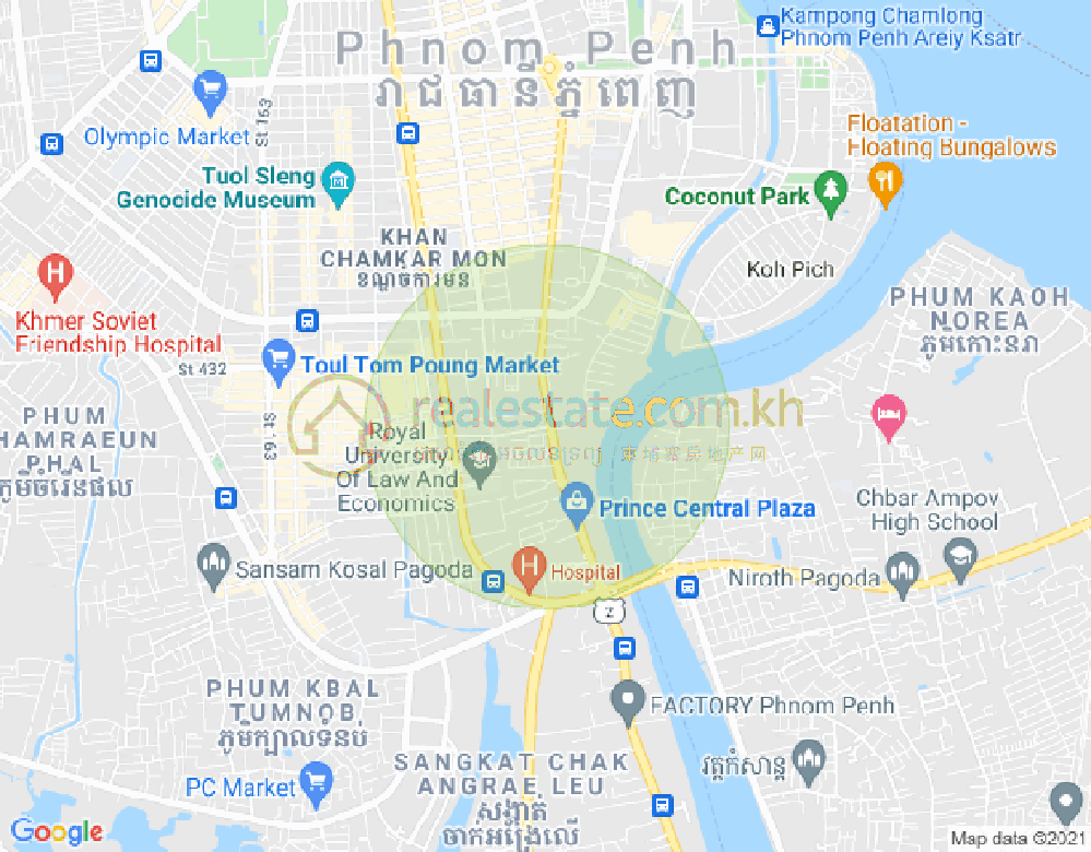 万景岗1分区（BKK1), 波哥堪, 金边地图