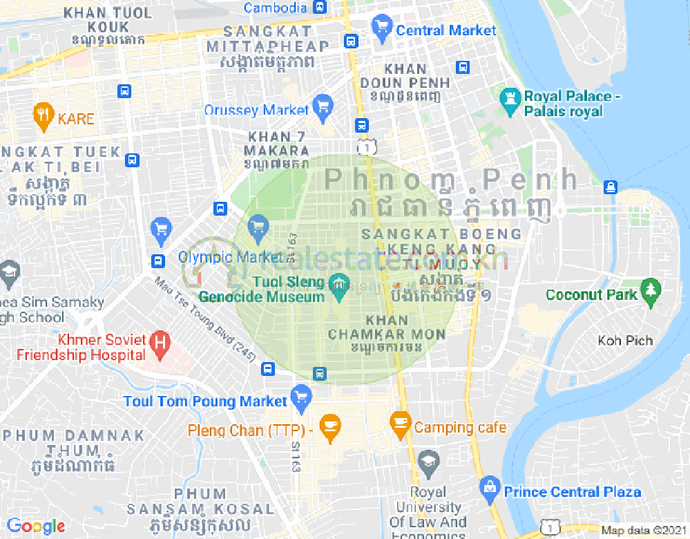 Mapa: BKK 2, Boeng Keng Kang, Phnom Penh