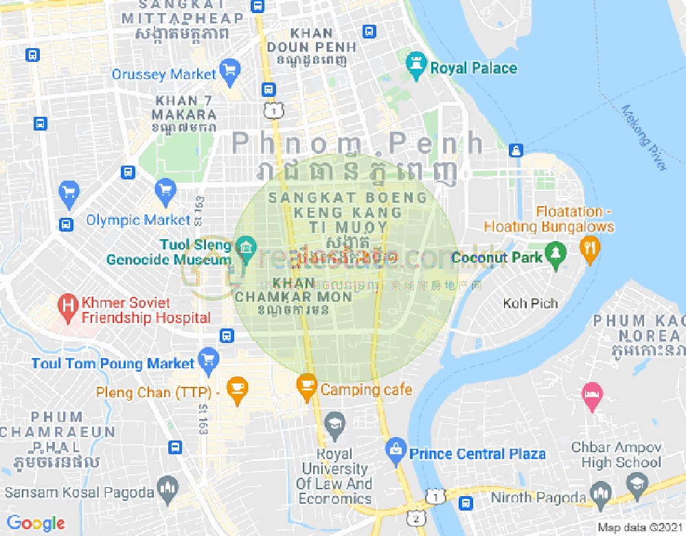 Mapa: BKK 1, Boeng Keng Kang, Phnom Penh