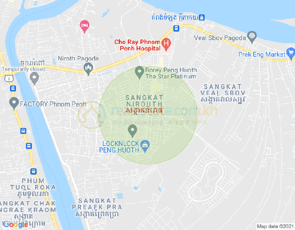 Mapa: Nirouth, Chbar Ampov, Phnom Penh