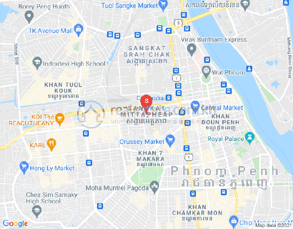 Mapa: Mittapheap, 7 Makara, Phnom Penh