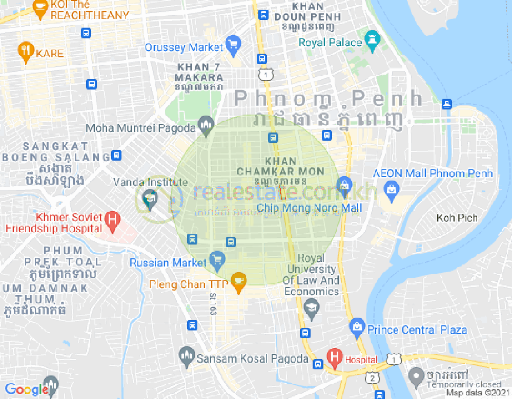 万景岗2分区（BKK2), 波哥堪, 金边地图