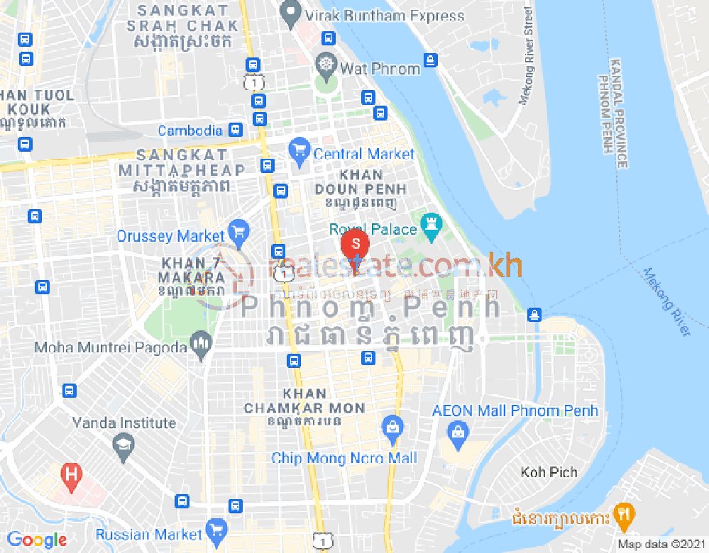 Mapa: Chakto Mukh, Daun Penh, Phnom Penh