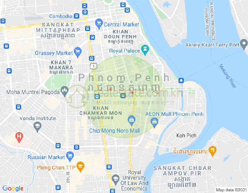 St.282, BKK 1, ボンケンコン, プノンペンの地図