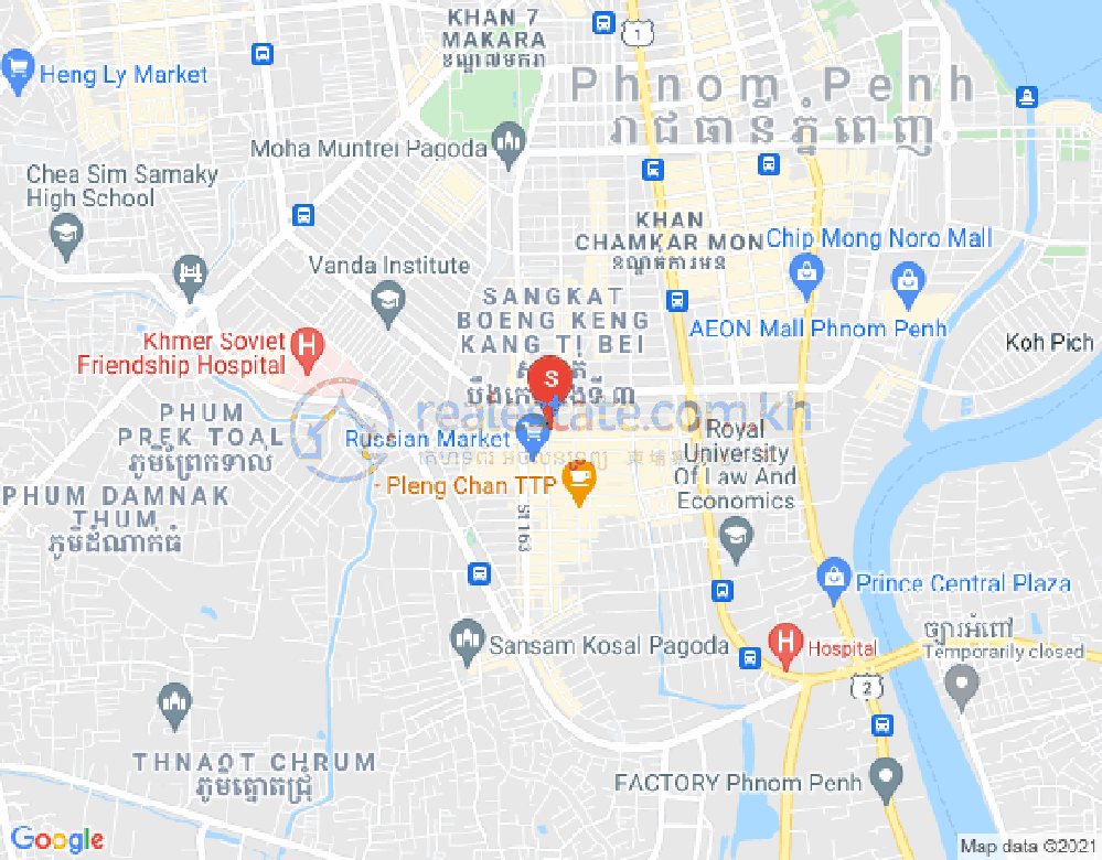 Map of Toul Tum Poung 2, Chamkarmon, Phnom Penh