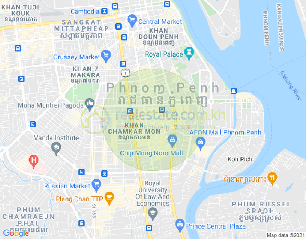 420, 万景岗1分区（BKK1), 波哥堪, 金边地图