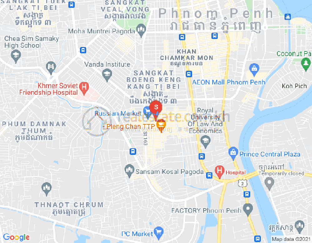 トゥールトンポン1, チャムカモン, プノンペンの地図