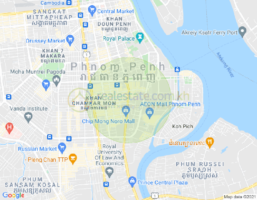 Map of BKK 1, Boeng Keng Kang, Phnom Penh