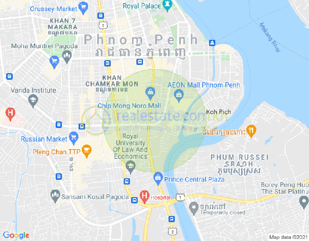 Mapa: 3, Tonle Bassac, Chamkarmon, Phnom Penh