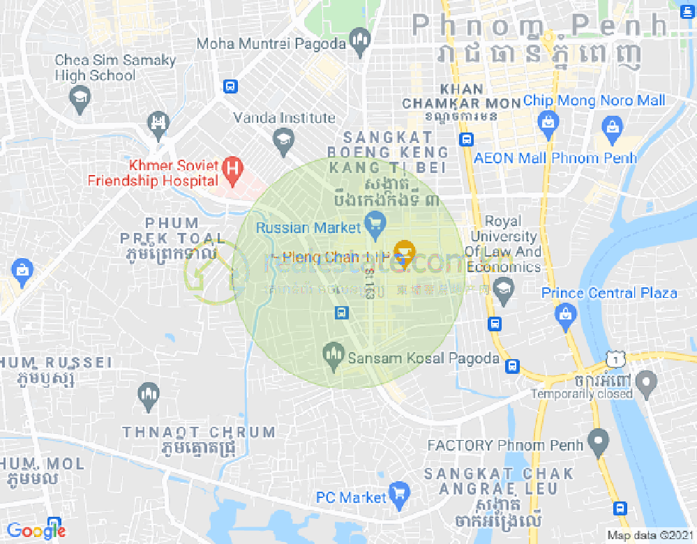 Карта Тул Том Пунг 1, Чамкармон, Пномпень