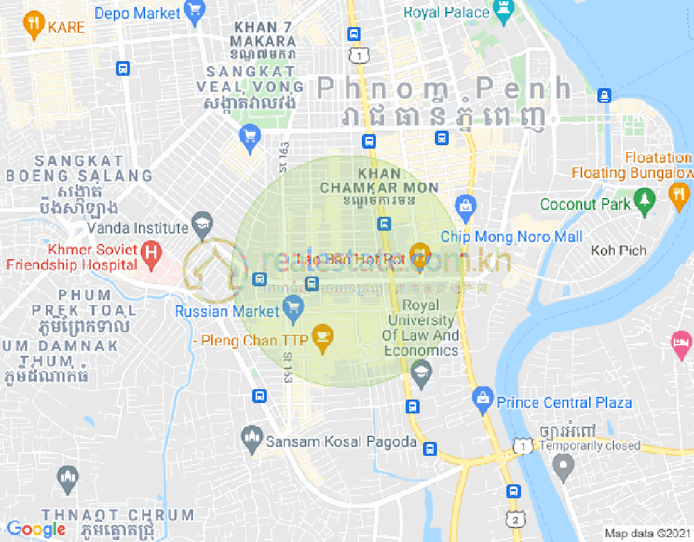 Carte de Toung 245 Mao Tse, Toul Tum Poung 1, Chamkarmon, Phnom Penh