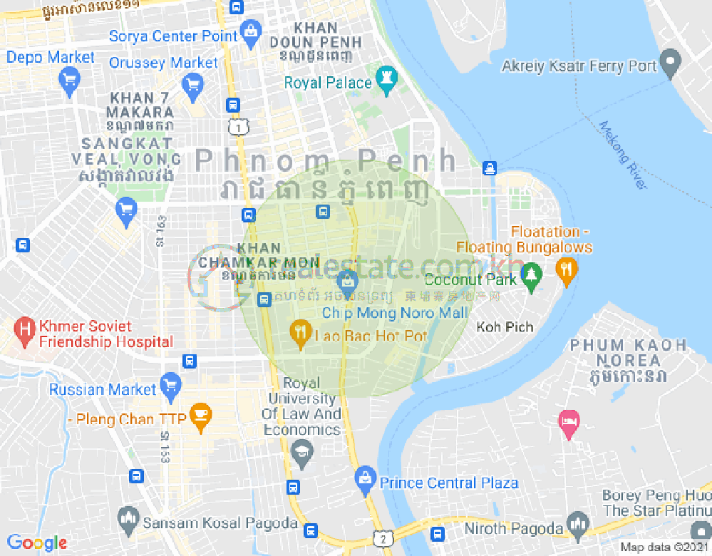 Mapa: BKK 1, Boeng Keng Kang, Phnom Penh