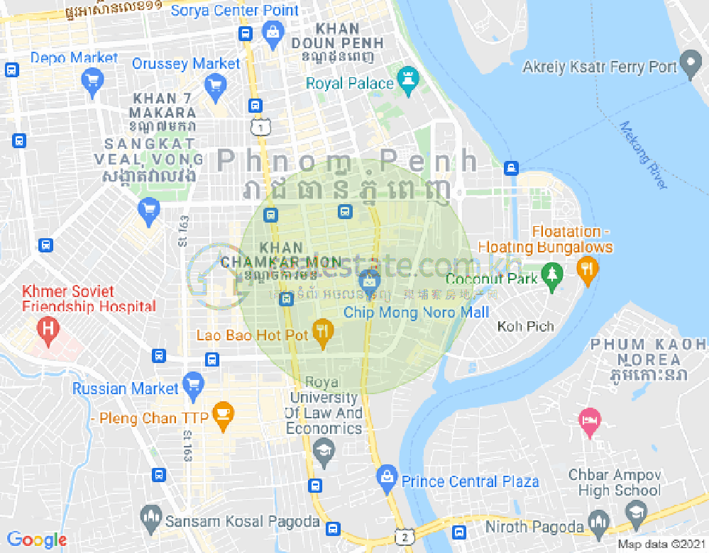 Map of BKK 1, Boeng Keng Kang, Phnom Penh
