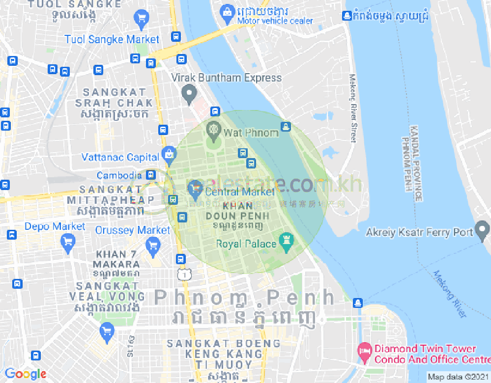 ផែនទី ផ្សារចាស់, ដូនពេញ, ភ្នំពេញ