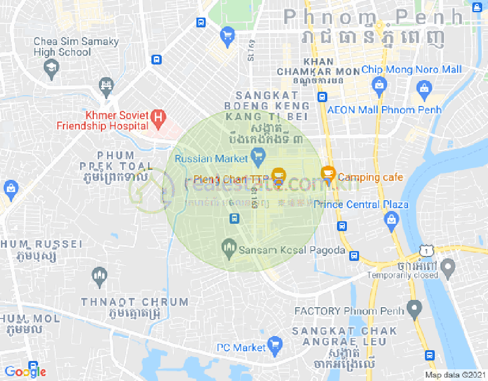 St.460, 주더분1구역, 짬까몬, 프놈펜 지도