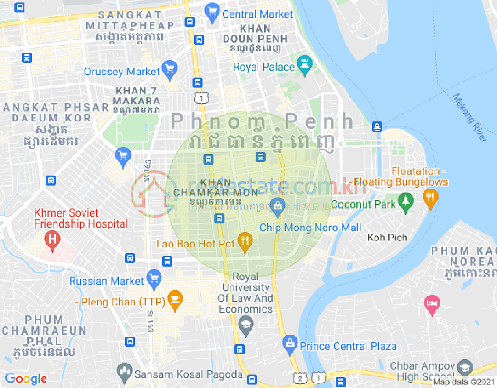 BKK 1, ボンケンコン, プノンペンの地図