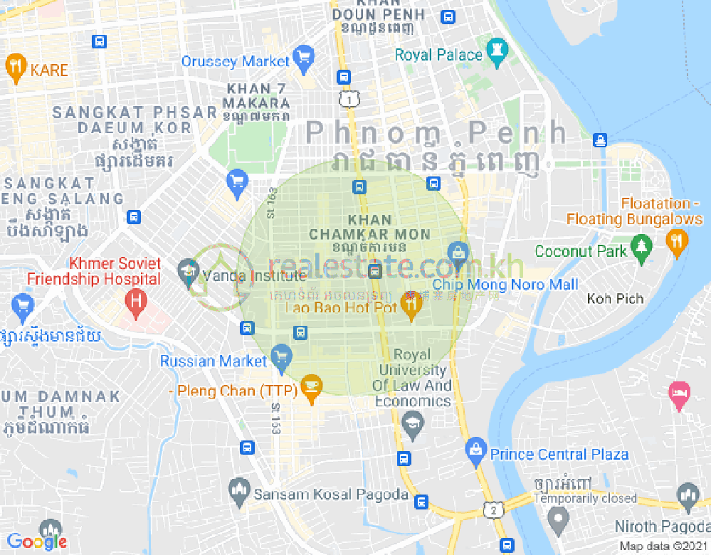 Map of BKK 3, Boeng Keng Kang, Phnom Penh