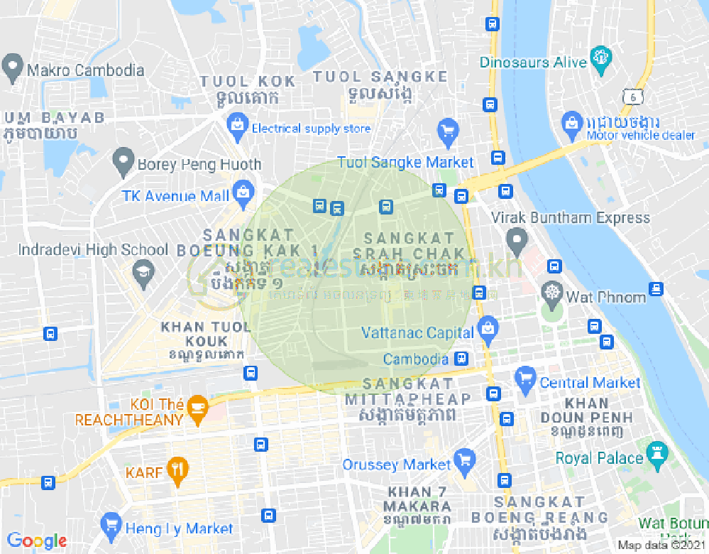 Mapa: Toul Svay Prey 1, Boeng Keng Kang, Phnom Penh
