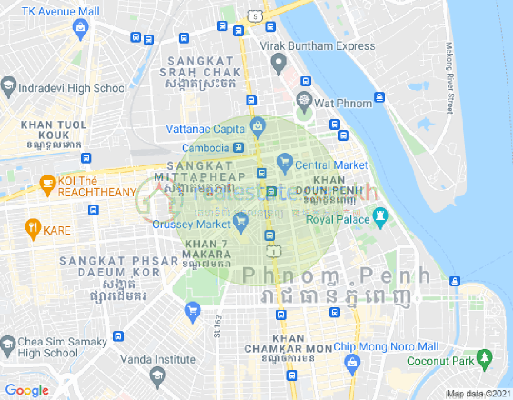 Mapa: Ou Ruessei 4, 7 Makara, Phnom Penh