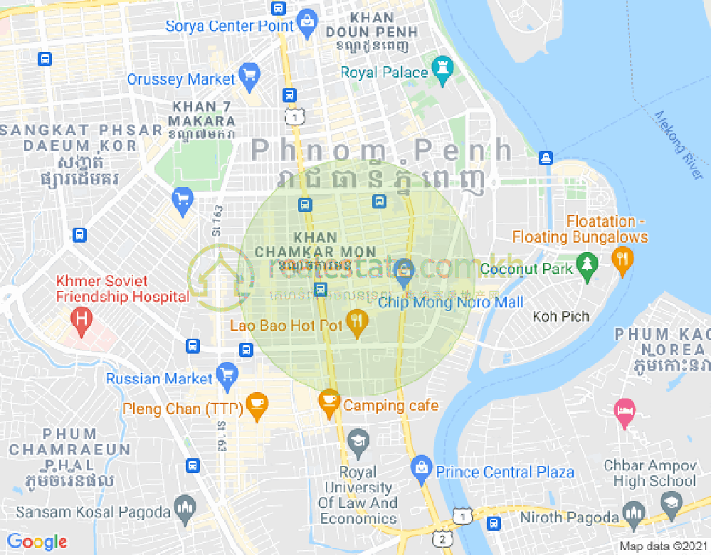 Mapa: BKK 1, Boeng Keng Kang, Phnom Penh
