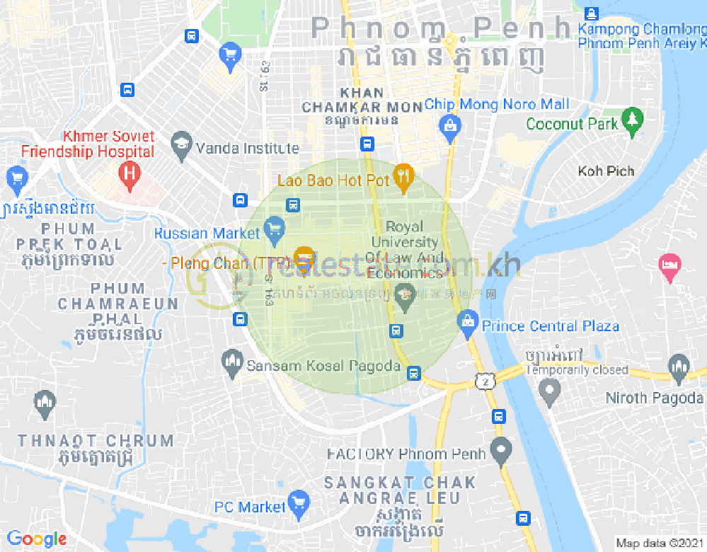 Карта Боенг Трабек, Чамкармон, Пномпень