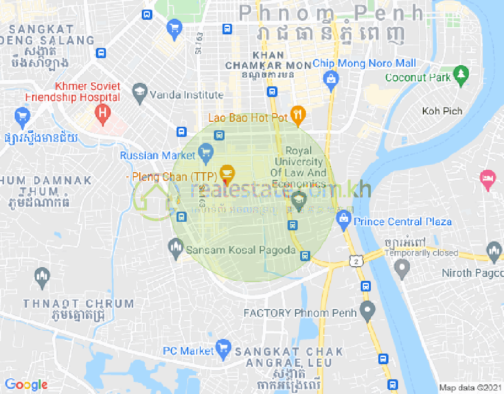 Map of Boeung Trabek, Chamkarmon, Phnom Penh