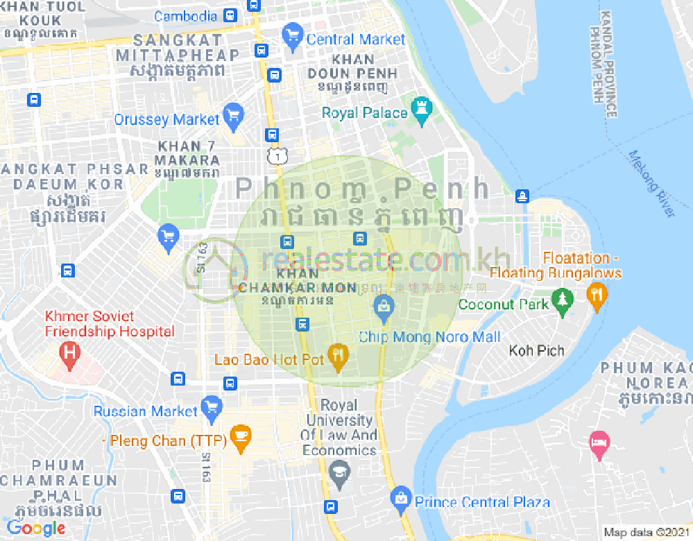 Mapa: BKK 1, Boeng Keng Kang, Phnom Penh