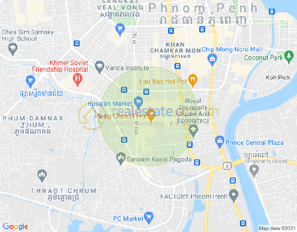 St.454, 주더분1구역, 짬까몬, 프놈펜 지도