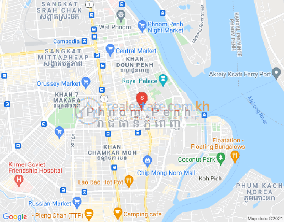 万景岗1分区（BKK1), 波哥堪, 金边地图