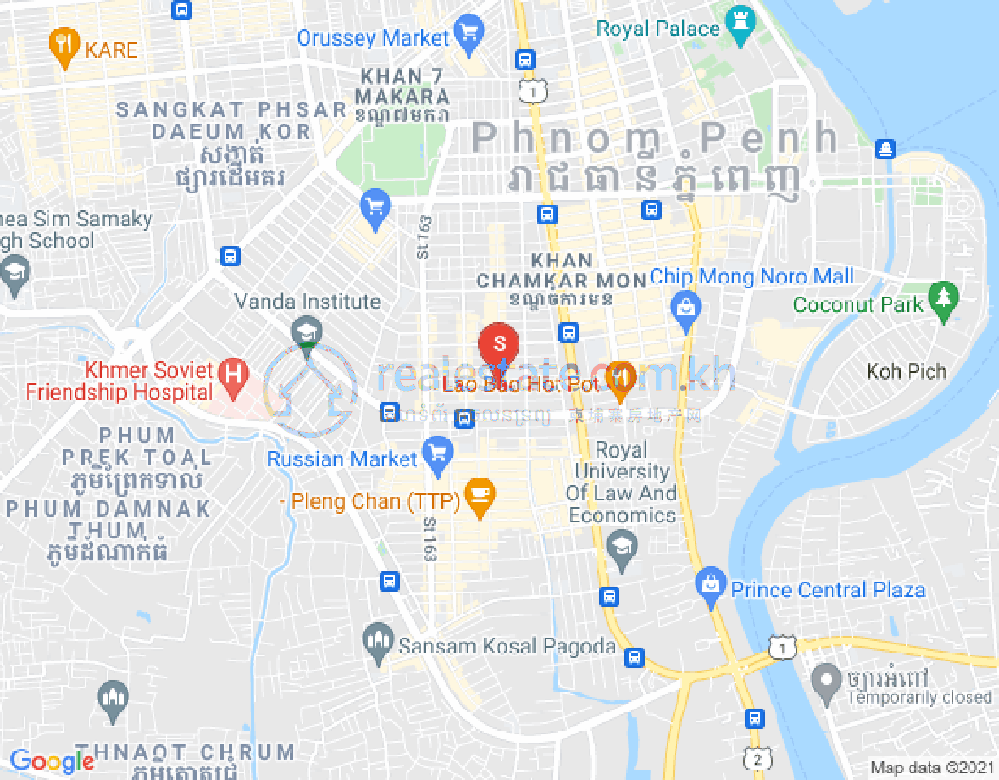 Map of BKK 3, Boeng Keng Kang, Phnom Penh